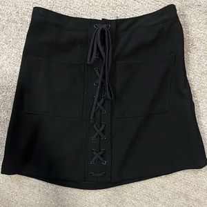Black lace up skirt